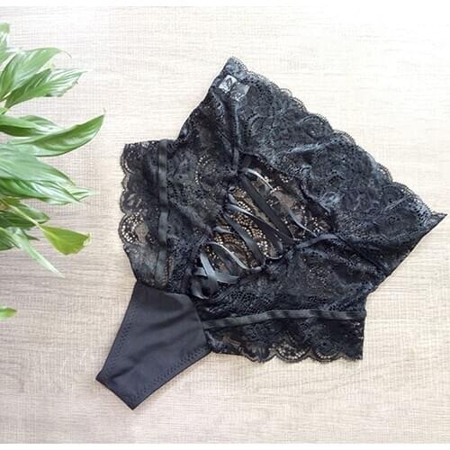 Newest Sexy Women Strappy Back Hollow Out High Waist Lace Panties Briefs Underwear