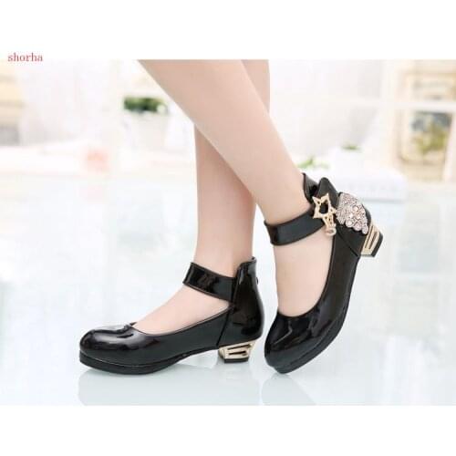 Beautiful New Girls Leather Shoes Party Shoes For Girls Flower Wedding Children Single Student Princess Girls Shoes size 26-37