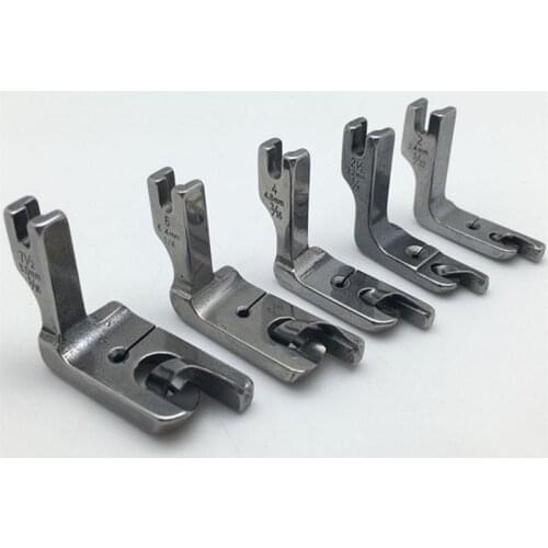 5 pcs Crimping Presser Foot Industrial Sewing Machine Parts Steel Walking Foot - 3/32,1/8,3/16,1/4,5/16 7YJ32