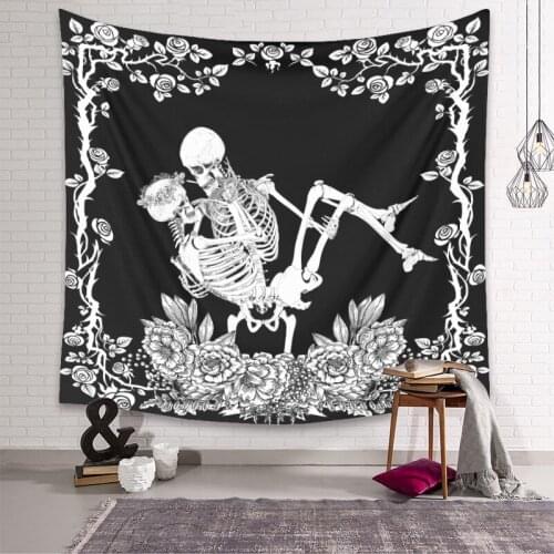 Simple Skull printing big wall mounted cheap hippie wall hanging bohemian wall tapestry mandala wall art decoration
