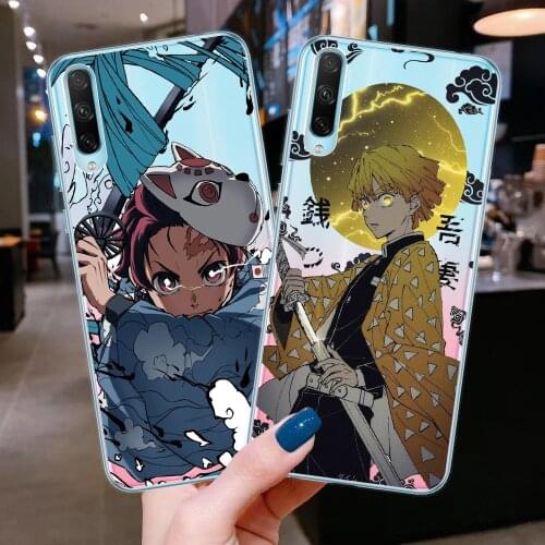 Transparent Bumper For Honor 10 20 30 Lite Pro 10i 30i 8C 8X 9X Pro 10X Lite Phone Case Cartoon Japan Anime Demon Slayer Cover