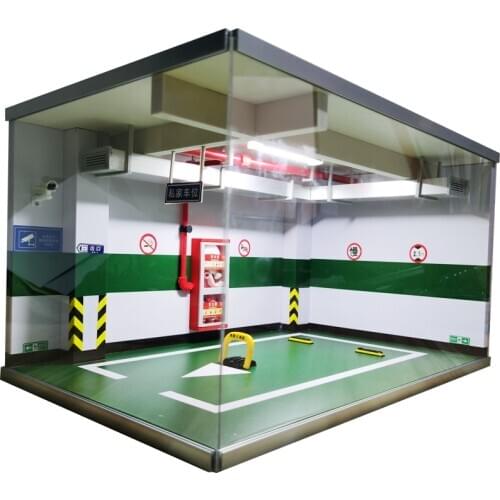1:18 Simulation Car Garage Scene Display Dustproof Storage Box Underground Parking Lot Kids Toys Boys joytoy 1/18