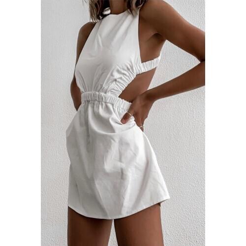 High Waist Bare Back Short Mini Dress Women Sexy Criss Cross Off Shoulder Sundress Elegant A Line Summer Dresses Elegant Dresses