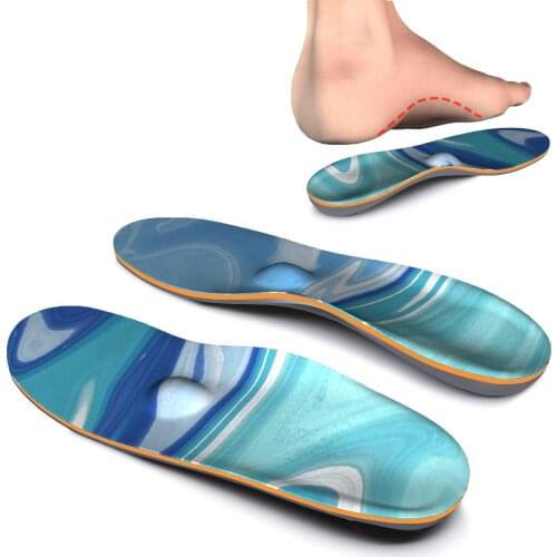 Memory Foam Blue Stripe High Arch Support Insole EVA Orthopedic Insoles Relief Foot Pain for Men and Women Flat Feet