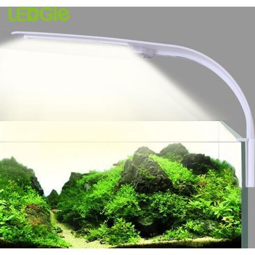 10W Aquarium Lamp Led Ultra-thin Lights 220V IPX7 White Blue Light Compact Clip on Fish Tank Lamp 24 LEDs Aquatic Plant Lights