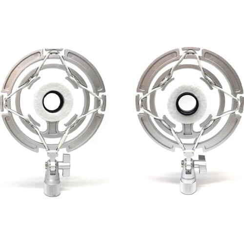 Universal Microphone Shock Mount Lightweight Anti-Vibration Mic Holder Clip Broadcasting Silver