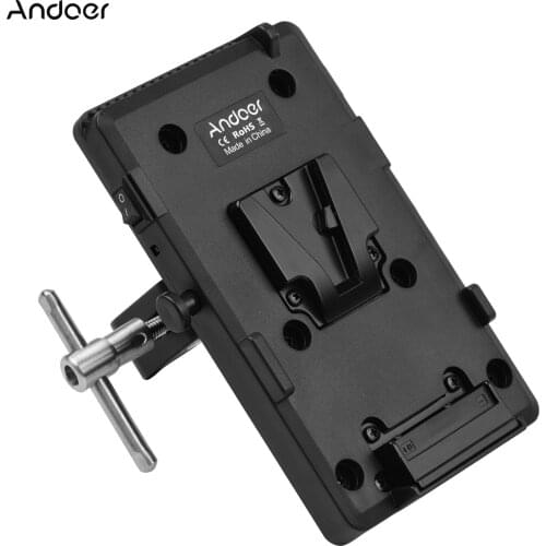 Andoer V Mount V-lock Battery Plate Adapter Super Clamp Crab Pliers Clip Battery Replacement for Camera Light Monitor Microphone