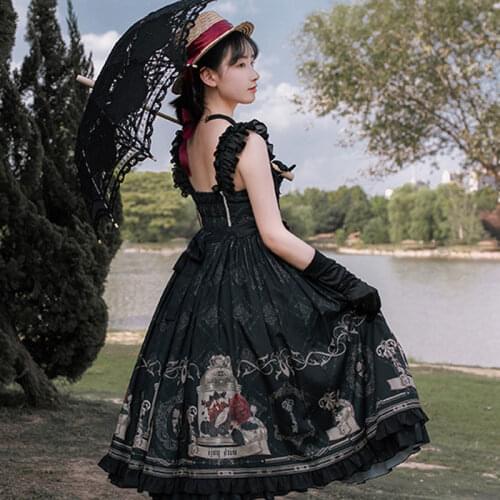 Vintage Princess Party Dress Lolita JSK Dress Dress Gothic Style Dark Victorian Sleeveless Lolita Nightingale And Rose Jsk Dress