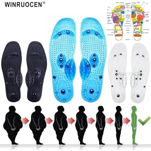 WINRUOCEN 16 Magnets Therapy Insoles Massage Health Shoes Pad Men Women Acupressure Foot Care Comfort Soles Weight Loss Insole