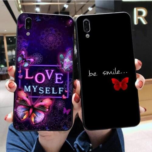 YJZFDYRM Butterfly Luxury Unique Phone Cover For Vivo Y91c Y17 Y51 Y67 Y55 Y93 Y81S Y19 V17 vivos5
