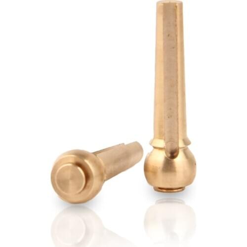 YKS 6 Pieces/lot Guitar Strings Nail Metal Acoustic Guitar Bridge Pins Brass Guitar Strings Fixed Cone String Pins String Nails