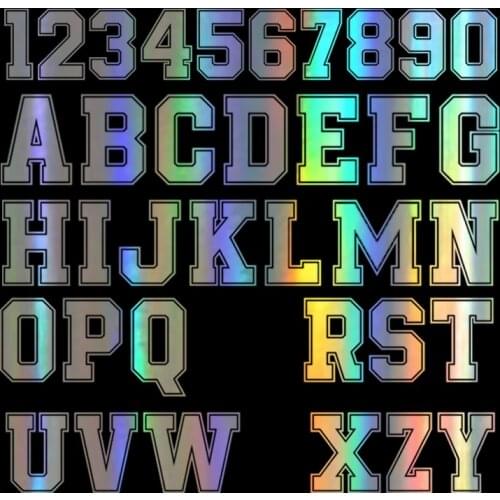 Number 0-9 Letter A-Z Carbon Fiber Funny Car Sticker Vinyl Decal Auto Car Stickers and Decals Sticker on Car Styling Decoration