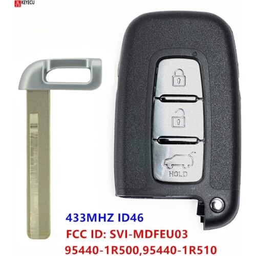 Keyecu Replacement Smart Remote Key 3Button 433MHz ID46 Chip for Hyundai IX35 I30 Tucson Veloster Accent 2011-2014 95440-1R510