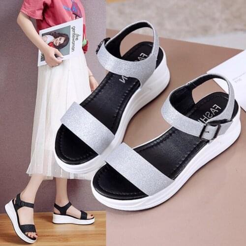2021 High Heels Sandals Female Summer 2021Women Thick Bottom Shoes Wedges with Open Toe Platform Summer Womens Sandals