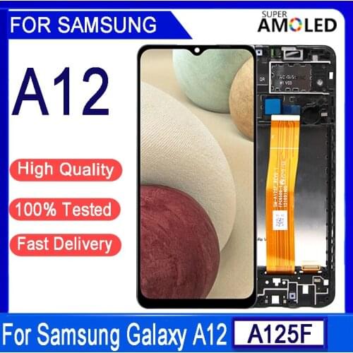6.5"Original LCD For Samsung Galaxy A12 A125 SM-A125F A125F/DS Display LCD with frame Touch Screen Digitizer Display Assembly