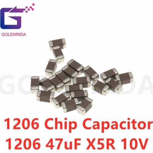100pcs 47uF X5R 10% 10V 1206 476K smd capacitor