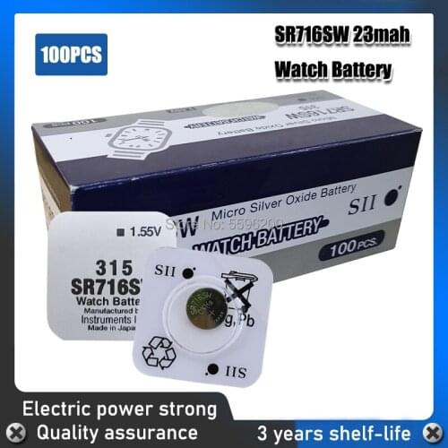 100pcs FOR SEIZAIKEN 100% Original 1.55V SR716SW 315 Button Cell Watch Silver Oxide Battery for Watch toy car key Calculator