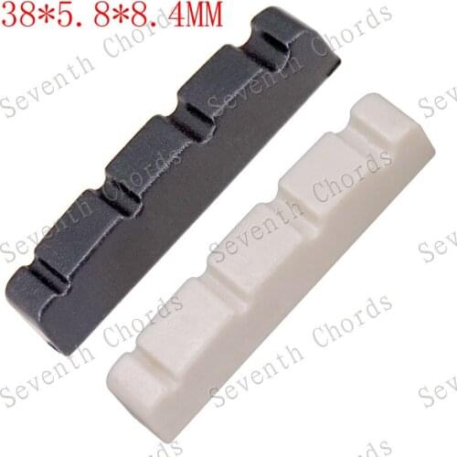 2 Pcs Plastic 4 String Bass Nuts - Size:38*5.8*8.4mm - Lvory white & Black for choose (ZE-1004)