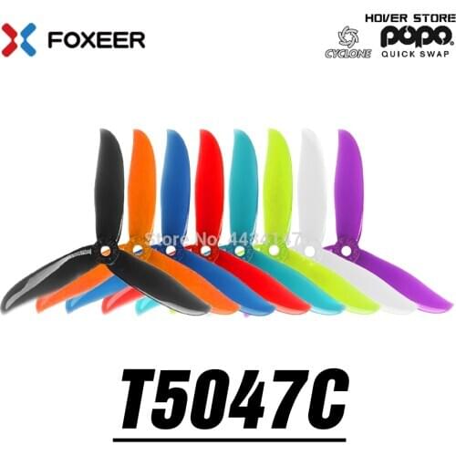20 pcs / 10 pair DALPROP CYCLONE T5047C T5047BN 5047 Tri Blade Propeller Compatible POPO System Propeller for FPV Racing Drone