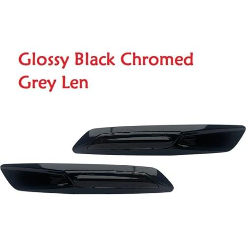 2x Glossy Carbon Black Type & Grey Lens E60 E61 LED Fender Side Marker Turn Signal Light For BMW 3/5 Series E90 E92 E93 E60 E61