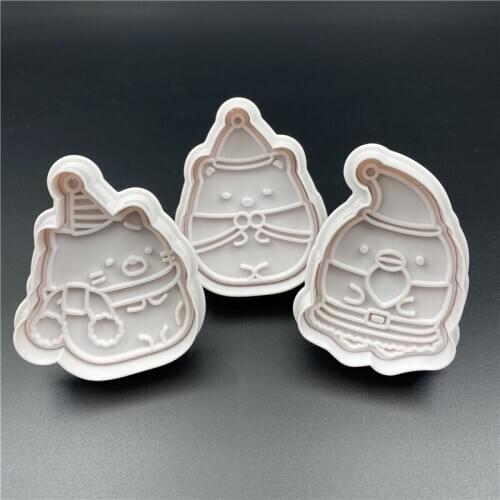 3Pcs/Set Baking Cake Decorating Mold Biscuit Mould Cookie Cutter Stamp Fondant Embosser Die
