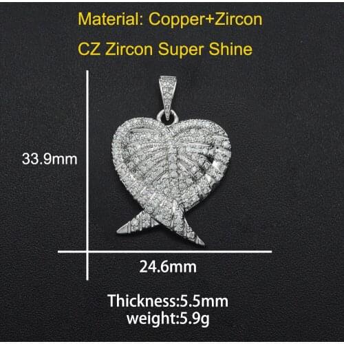 34x25mm 100% CZ Zircon DIY Jewelry Angel Wing Charm Pendant Wholesale Fashion Jewellery Pendants Jewellery Accessories