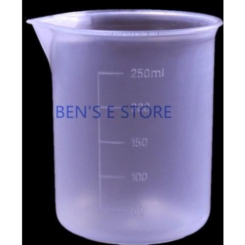 4pcs/lot 250ml Plastic Graduated Beaker Cup Laboratory Chemistry set lab PP beaker