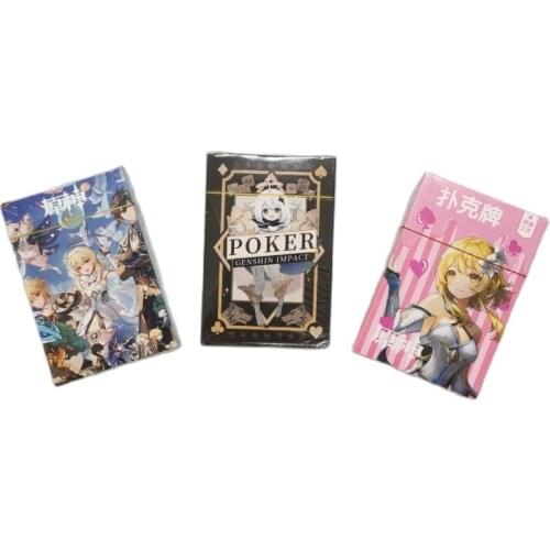 54 Pcs/set Anime Genshin Impact Klee Kamisato Ayaka Poker Cards Toy Paper Playing Card Party Board Game Collection Gift