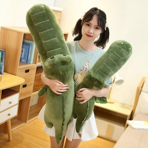75/100cm Green Alligator Plush Toys Kawaii Stuffed Animal Long Pillow Cushion Crocodile Doll Child Kids Baby Christmas Girl