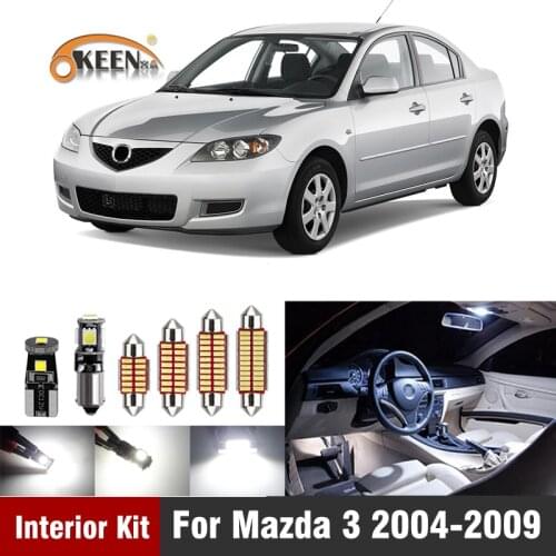 8Pcs White Canbus LED Lamp Car Bulbs Interior Package Kit For Mazda 3 2004-2009 Map Dome Trunk Plate Light