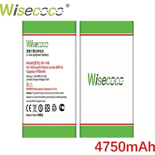 WISECOCO BV-T4B 4750mAh NEW Battery For Nokia Lumia 640XL RM-1096 RM-1062 RM-1063 RM-1064 RM-1066 Lumia 640 XL Phone battery