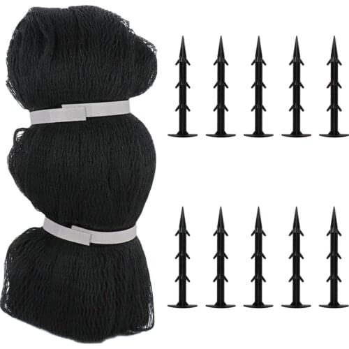 Anti-bird Net Plastic Pond Fruit Tree 11Pcs+10 Stakes High Density Send 10 Ground Nails Woven Fine Mesh For Koi Ponds Leaves