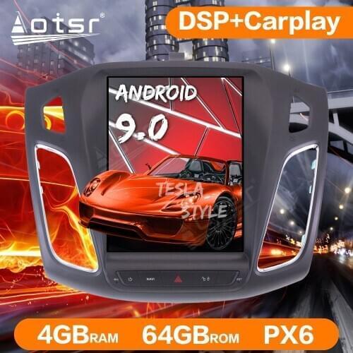 Tesla Vertical Screen Car GPS Navigation For Ford Focus Car Radio Multimedia Player PX6 Screen Audio Auto Stereo Head Unit DSP