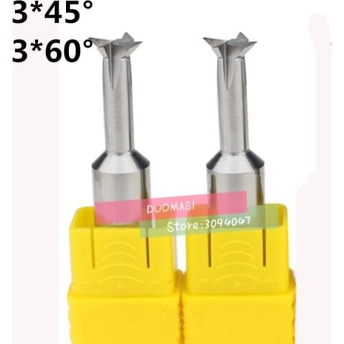 Free Delivery 1PCS 3*45/3*60 degrees carbide straight shank dovetail milling cutter, alloy straight shank milling cutter