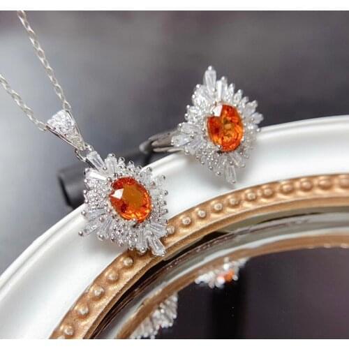 Boutique Fender Garnet Set 925 sterling silver inlay for girlfriend wedding anniversary party romantic love gift