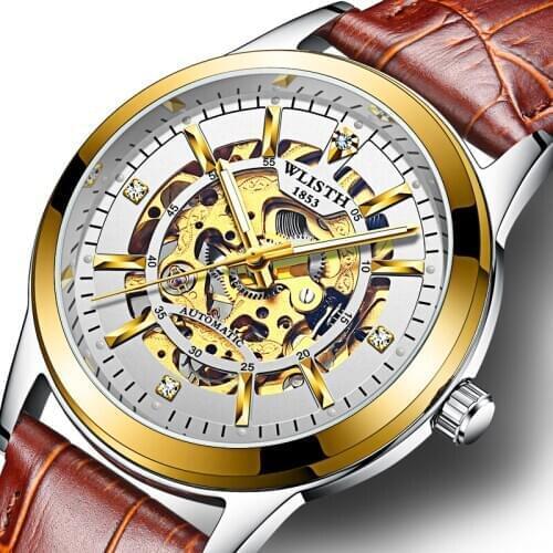 Mens Watches Top Brand Luxury Mechanical Watch Hollow Engraving Skeleton Dial Sport Watches Luminous hands Relogio Masculino