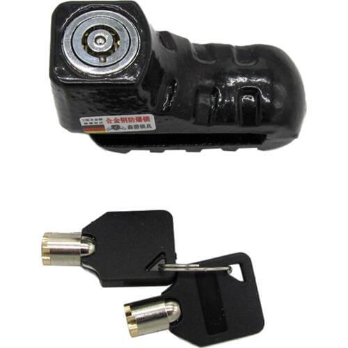Black Metal Waterproof Alarm Disc Brake Wheel Lock for Motorcycle Electric Bicycle