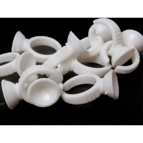 100PCS Disposable Glue Ring Pallet Holder for Eyelash Extension Tattoo Pigmen