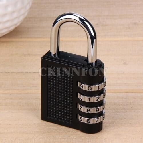 DHL 200pcs high quality 4 Digit Combination Password Lock Zinc Alloy Security Lock Suitcase Luggage Coded Lock Cabinet Padlock