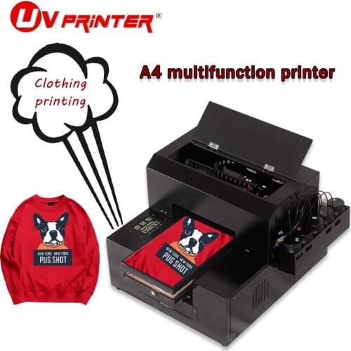 T-shirt printing 6-color inkjet large-format touch design infrared self-sensing height for flat and cylindrical objects