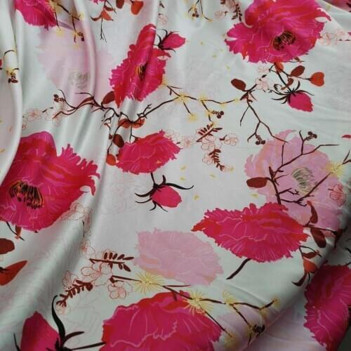 Quality Twist Silk Glossy Dress Suit Hijab Fabric Digital Print DIY Sewing Trousers Scarf Craft Pajamas Fabric craft