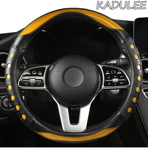 KADULEE Microfiber Leather Car Steering Wheel Cover For Mercedess Benzs Smart Fortwo 450