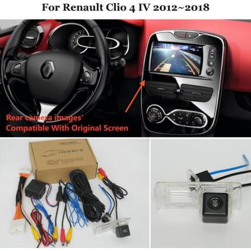 24 Pins Wire Rear View Camera For Renault Clio 4 IV 2012~2018 Connect Original Factory Screen Backup Parking rearview Camera