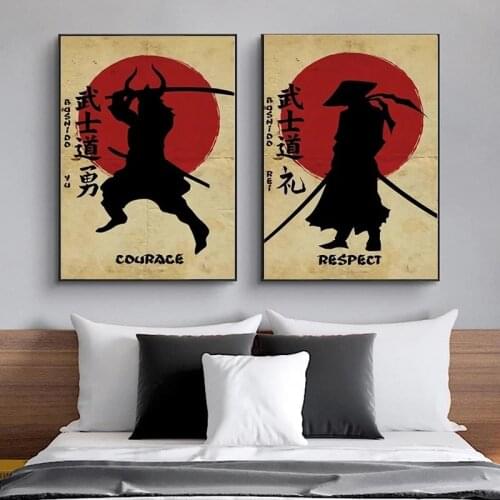 Japanese Warrior Canvas Painting HD Prints Posters on Canvas Modern Wall Art Decorative Pictures for Living Room Home Cuadros