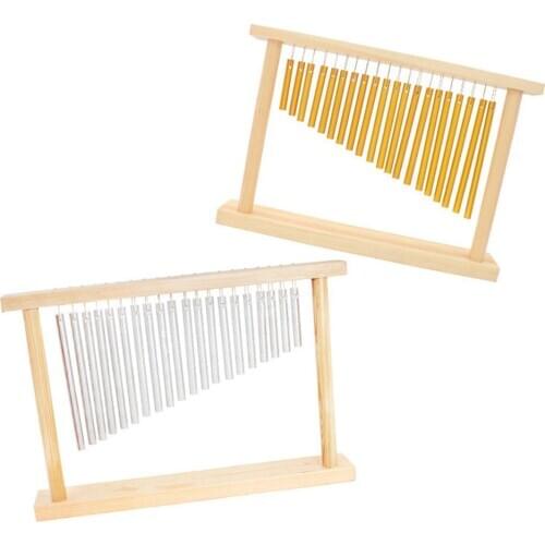 20-Tone Wind Chime Table Top Bar Chimes 20 Bars Single-row Musical Percussion Instrument Child Adult Chime With Wood Stand Stick