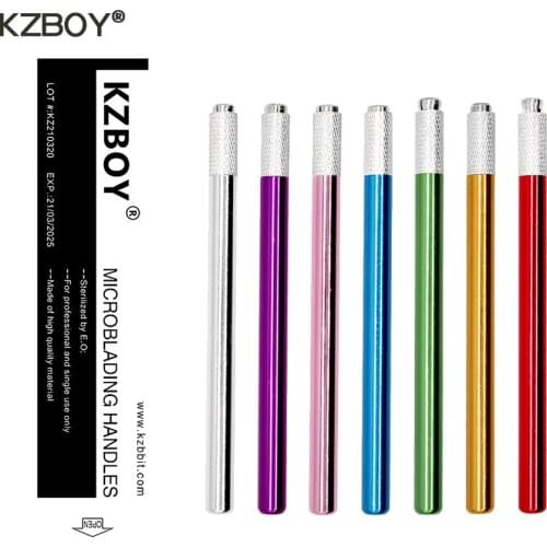 KZBOY Aluminium Disposable Manual Tattoo Pen Microblading Hand Tools Permanent Makeup Eyebrow for U and S Needles