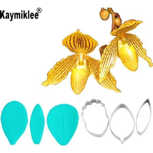 Orchid Petal Veiner &Cutter Silicone Cake Decorating Molds Cake Gumpaste Molds Cake Decorating Moulds Cake Chocolate Tools CS210