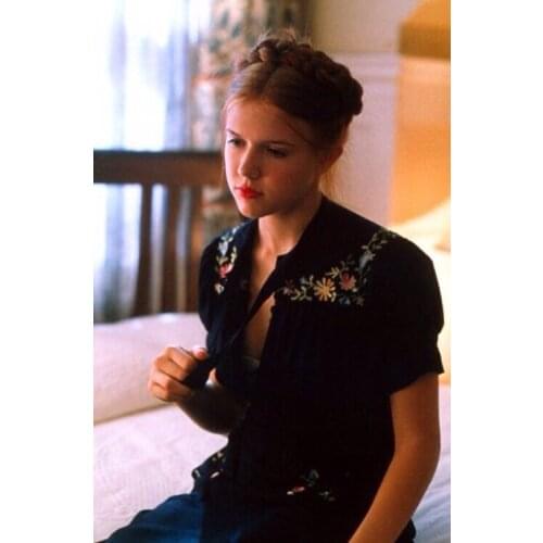 Movie Lolita Style Summer Dress Flower Embroidery Short Sleeve Puffy Sleeve Cute Girl Little Black Dress Cosplay