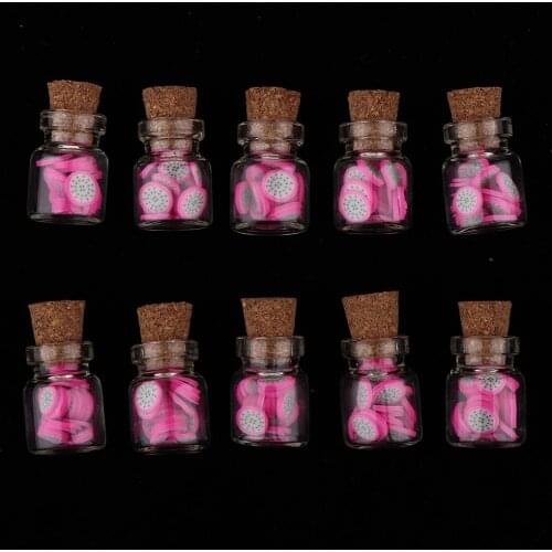 10 Pieces Miniature Jars Model For 1/12 Dollhouse Decoration - Pitaya Chips