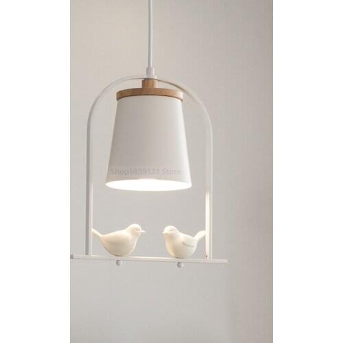 Nordic Minimalist Pendant Lights Restaurant Modern Bird LED Pendant Lamp Dining Table Bedroom Bedside Hanging Light Fixtures E27